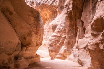 A view of the Treasury from the Siq at Petra, Jordan