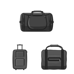 Vector illustration of suitcase and baggage sign. Set of suitcase and journey vector icon for stock.