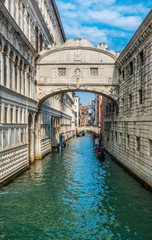 The Bridge of Sighs (Ponte dei Sospiri), Venice, Veneto, northern Italy. 
