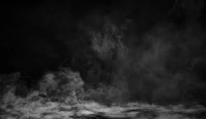 Zelfklevend Fotobehang Rook textuur overlays op islotaed achtergrond. Mistige mist achtergrondeffect © Victor