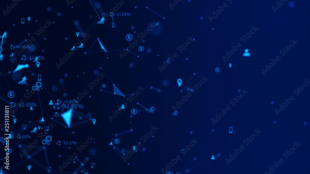 Poster digital technology data network and communication concept abstract background