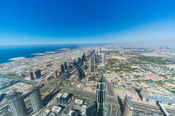 Naklejka na ściany i meble Skyscrapers at Sheikh zayed road, Dubai