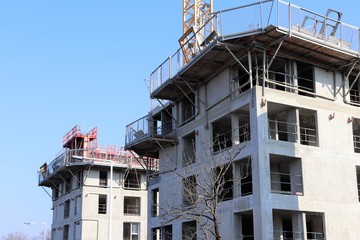 CHANTIER DE CONSTRUCTION D'UN IMMEUBLE EN BETON