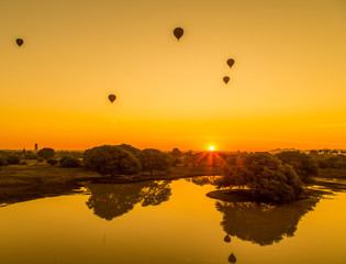 sunrise in pugan,myanmar