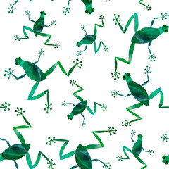 Seamless pattern with frogs. Abstract background