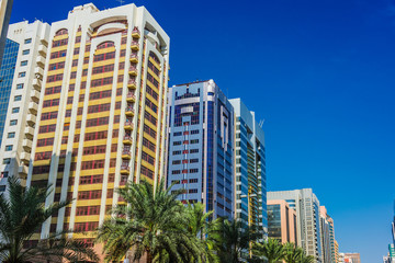 Fototapeta na wymiar Modern architecture of downtown Abu Dhabi, UAE