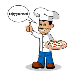 Cheerful cook vector illustration.