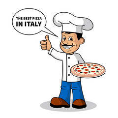 Cheerful cook vector illustration.