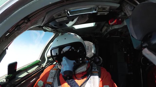 The pilot adjusts the camera