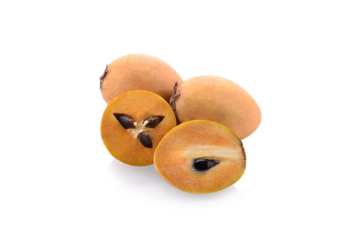 Sapodilla isolated on the white background