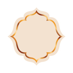 elegant frame golden isolated icon