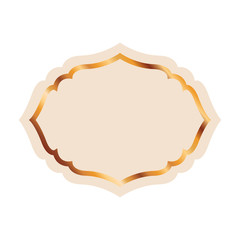 elegant frame golden isolated icon