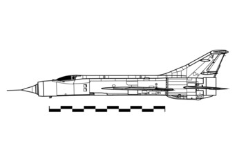 Mikoyan E-150. Outline drawing