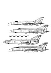 Mikoyan E-152. Outline drawing