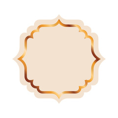 elegant frame golden isolated icon