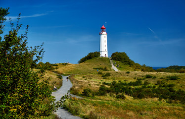 Fototapeta na wymiar lighthouse Dornbusch on Isle Hiddensee
