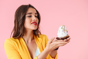 Beautiful young woman wearing colorful clothes