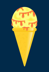 cono gelato frutta