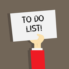 Word writing text To Do List. Business concept for A structure that usually made in paper containing task of yours