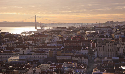 Amazing top view from the city of Lisbon in Portugal