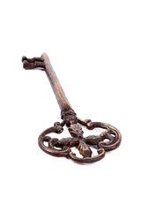 Obraz premium Antique key isolated on white background - photograph
