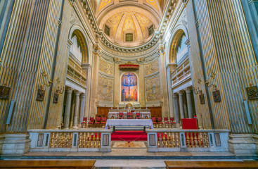 Fototapeta na wymiar Interior sight from Church of Santa Maria in Monserrato degli Spagnoli, Rome, Italy.