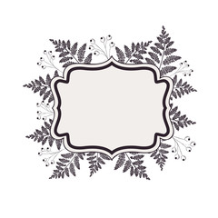 frame with plants and herbs isolated icon