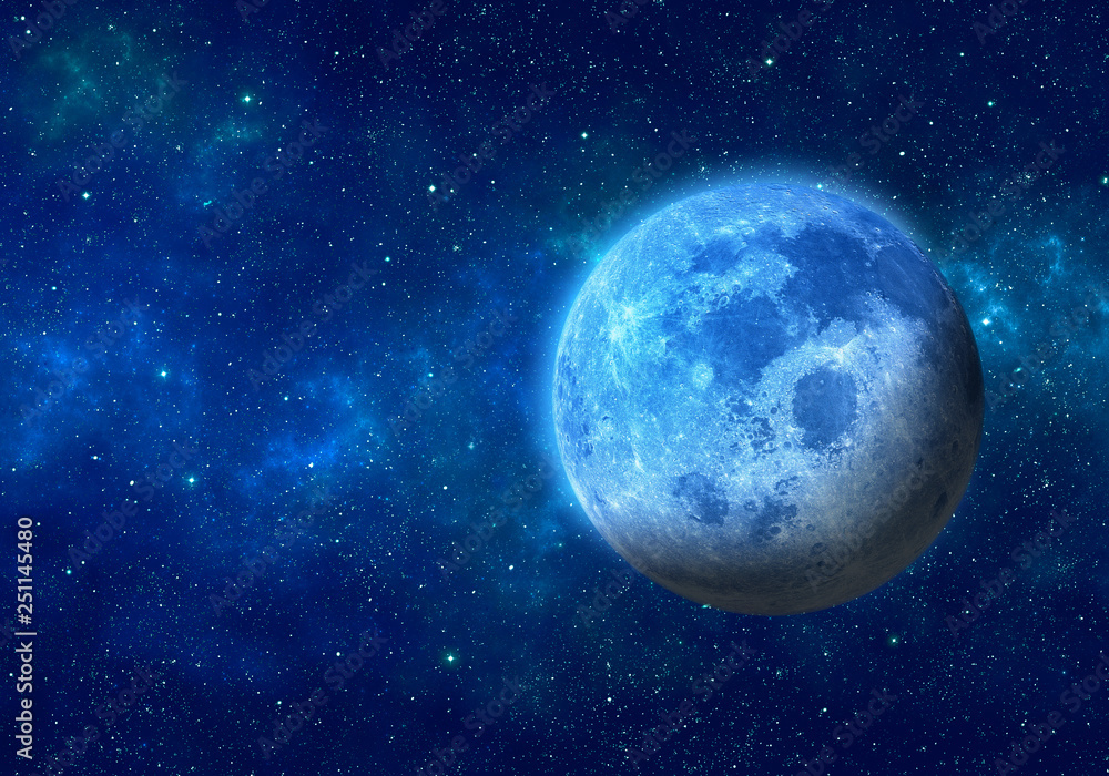 Sticker moon in space. elements of this image furnished by nasa.