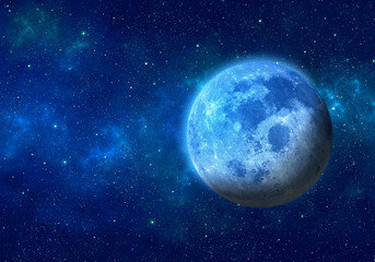 Moon in space. Elements of this image furnished by NASA.