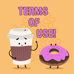 Word writing text Terms Of Use. Business concept for Established conditions for using something Policies Agreements