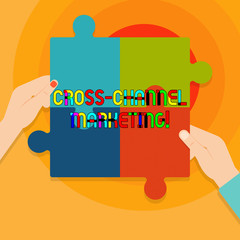 Conceptual hand writing showing Cross Channel Marketing. Business photo text Engaging with customer across every digital channel
