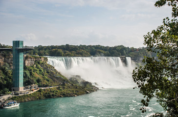 Large Niagara Falls and Observation Tower panoramic view