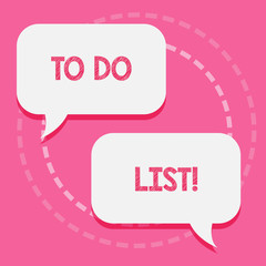Word writing text To Do List. Business concept for A structure that usually made in paper containing task of yours