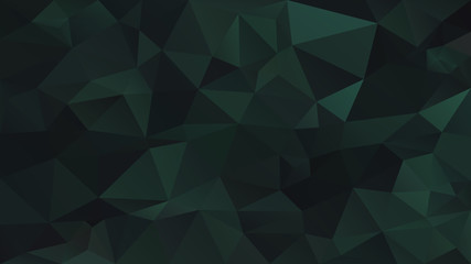 vector abstract irregular polygon background - triangle low poly pattern - dark forest pine green color