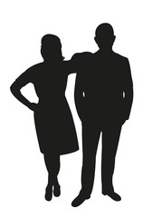 a couple silhouette vector