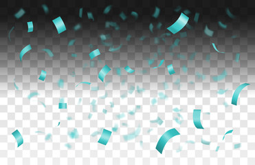 Falling shiny blue confetti