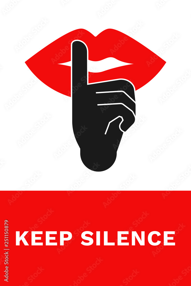 Wall mural KEEP SILENCE sign. Vertical banner with text. Vector.