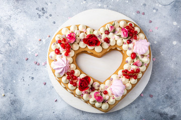 homemade heart shaped tart for Valentines Day