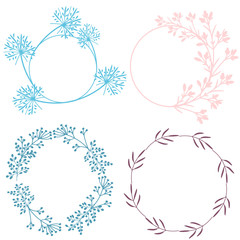 Collection of vector floral frames for design