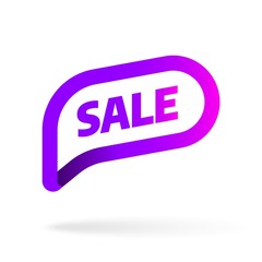 Sale banner template design with bubble. Big sale best offer. 3D paper tape vector illustration.
