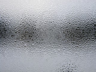 Large drops of water on the window