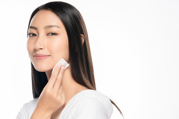 Beautiful Young asian Woman with Clean Fresh Skin