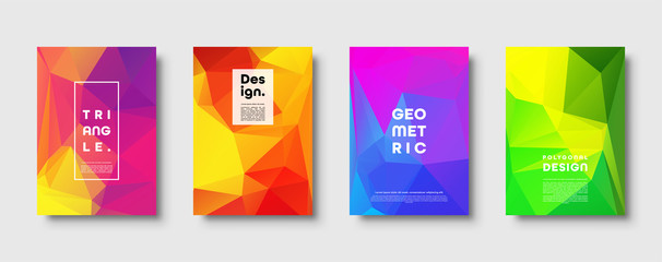 Triangle polygonal abstract background. Colorful gradient design. Low poly shape banner. Vector illustration.