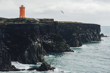 Lighthouse Skalasnagi on Snaefellsnes peninsula in Iceland.