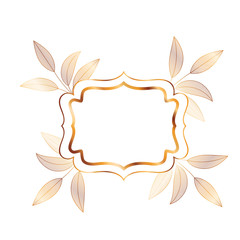 frame with plants and herbs isolated icon