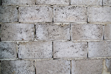 wall lined with concrete blocks