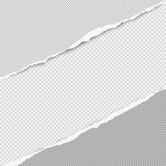 Torn squared grey paper in corners are on background with space for text. Vector illustration