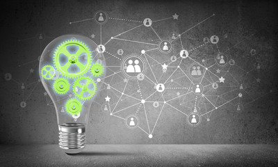 Concept of lightbulb as symbol of new idea.