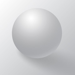 Realistic detailed 3d blank of white round sphere or 3d ball. White round sphere with shadows, half-shadows and reflex.