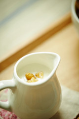 Milk sauce with nuts
